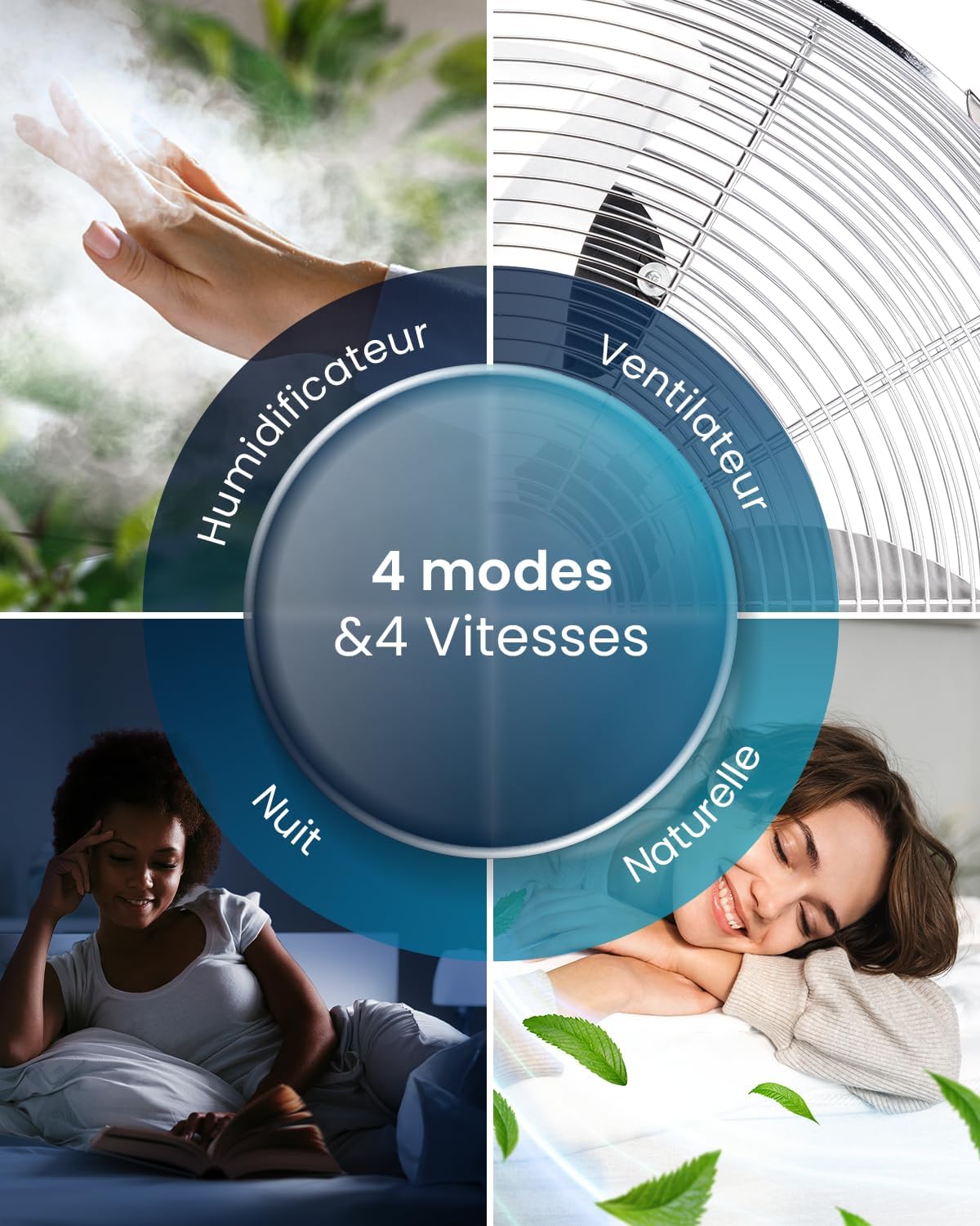 jardinite OmniAir Rafraichisseur d’Air 7L 3en1, 7 Vitesses, 3 Modes, Oscillant, Minuterie 10h, Climatiseur Mobile Sans Évacuation, Silencieux, Sans Conduit, Ventilateur Refroidisseur d'Air
