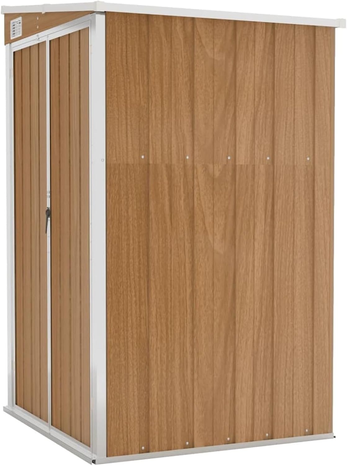 Abri de jardin mural en acier galvanisé marron 118 x 100 x 178 cm