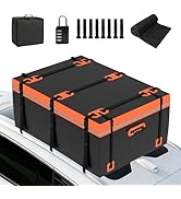 jardinite Coffre de Toit Voiture Souple 600 L, Sac de Toit Pliable et Étanche 500D PVC, Tapis Ant...