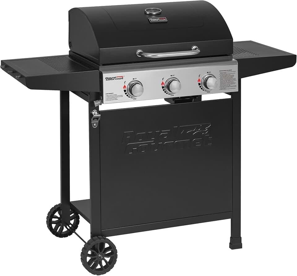 jardinite – BBQ Gaz 3 brûleurs – 9kW – chariot, capot, grilles, jardin
