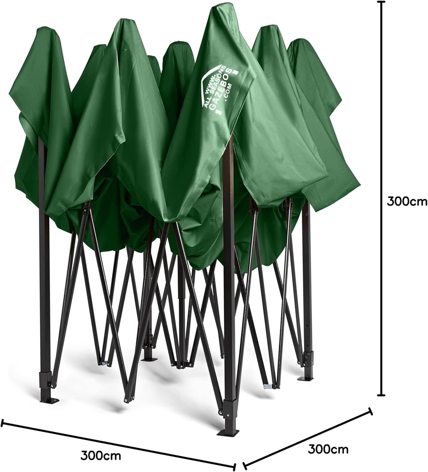 Pavillon - Ultra-résistant, imperméable, PVC 3x3m avec housse et 4 sacs