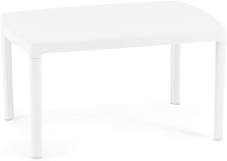 Salon de jardin - Maratea - 4 places - polypropylène fibre verre, empilable, imperméable, design moderne, blanc