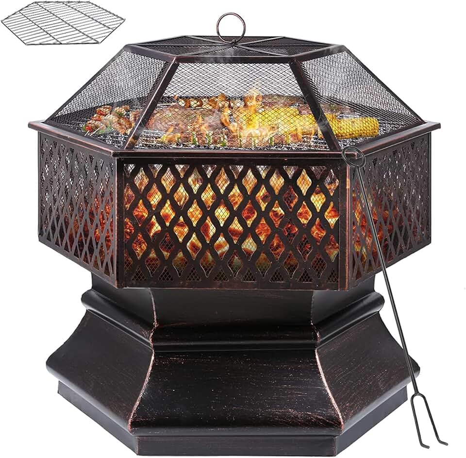 jardinite - jardinite de Jardin - 71x71x63 cm - grill, filet, chauffage jardinite