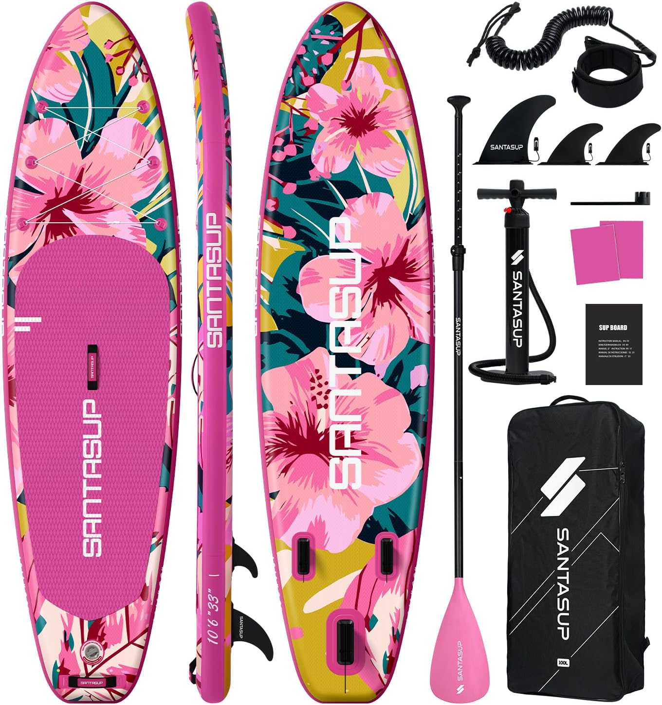 Tableau Gonflable Stand Up Paddle avec Accessoires Sup, Pont EVA antidérapant, Tableau Large 10'6